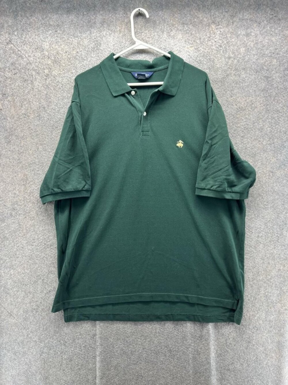 Brooks Brothers Polo Shirt Men XL Green Performance Knit Cotton Logo Casual